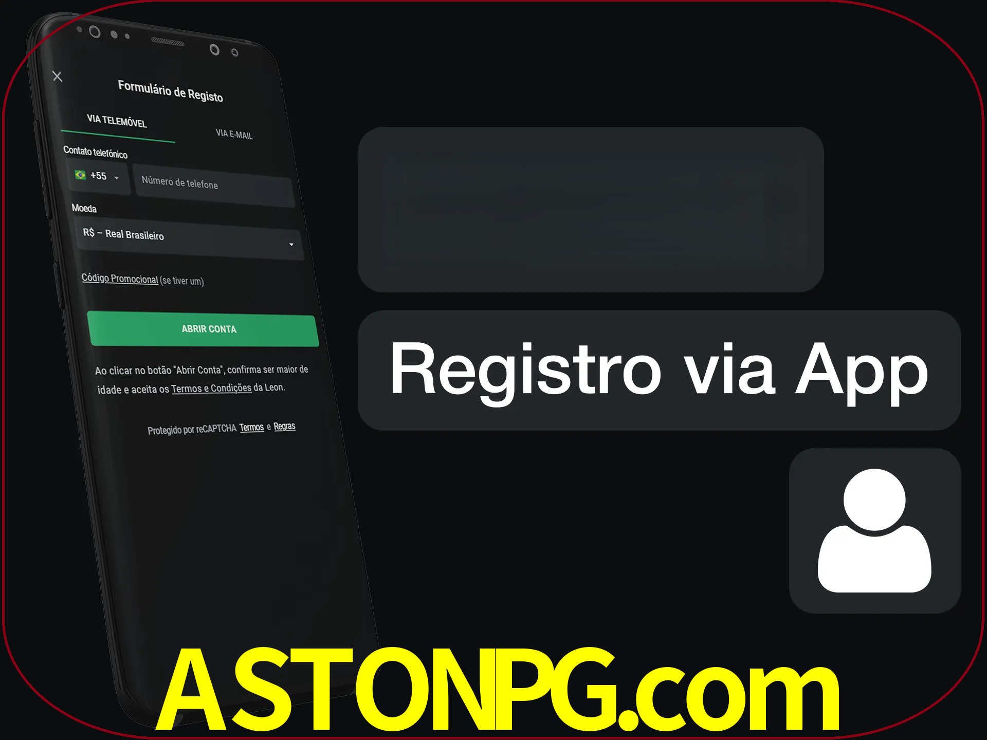 Registre-se com duas etapas usando o aplicativo.