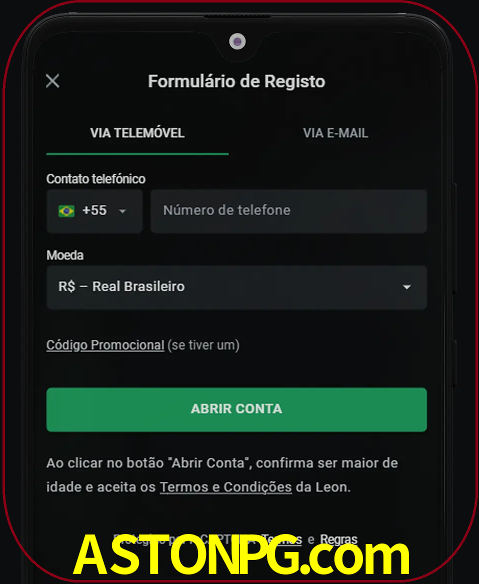 Abra o aplicativo e inicie o processo de registro.