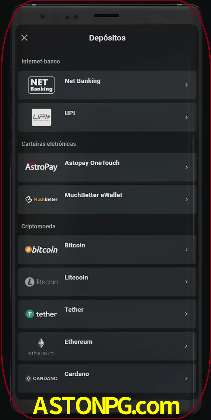 Você pode usar métodos alternativos de depósito.