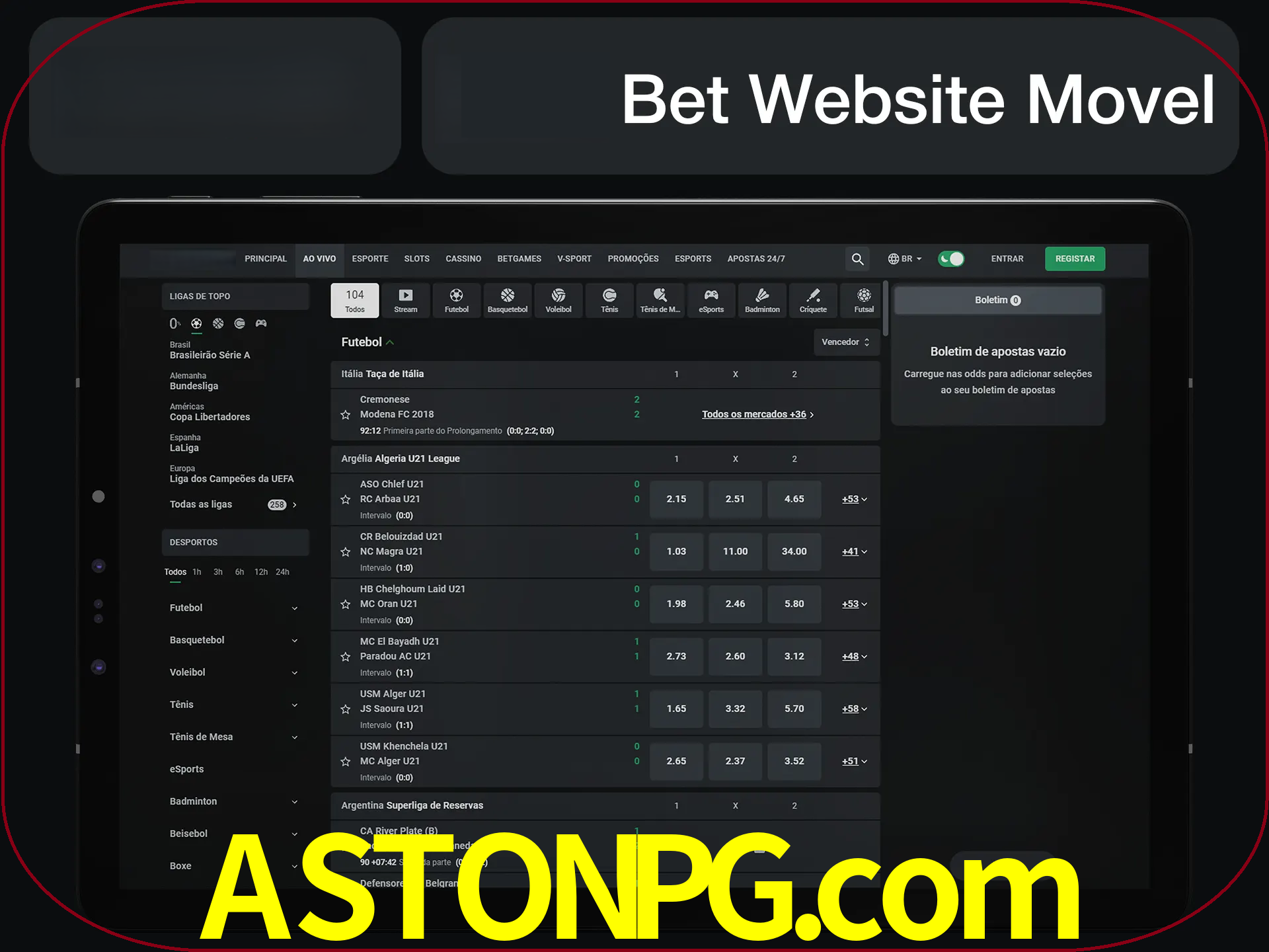 Use nosso website em qualquer dispositivo.