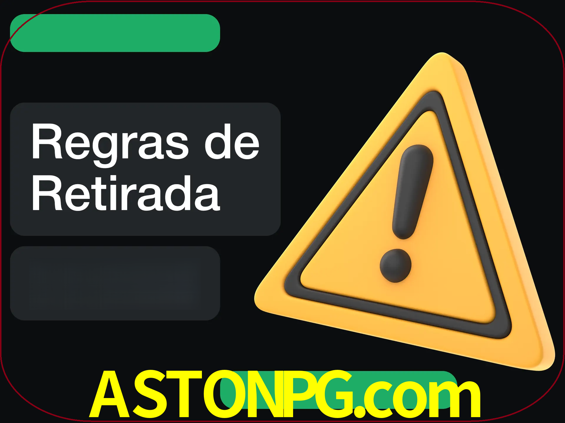 Leia as regras antes de fazer primeiro comdawal.